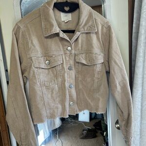 Beige Corduroy Women's Jacket